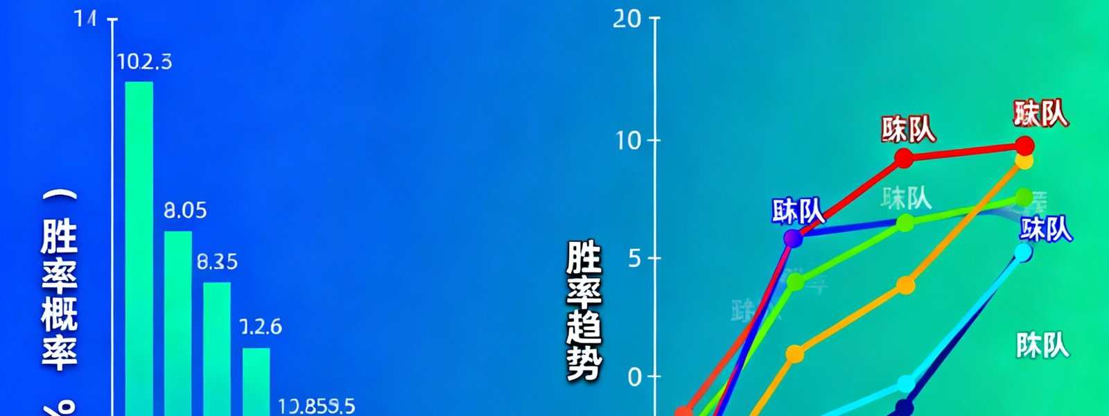 AI预测分析图表，展示各队胜率概率分布和趋势曲线，数据可视化呈现